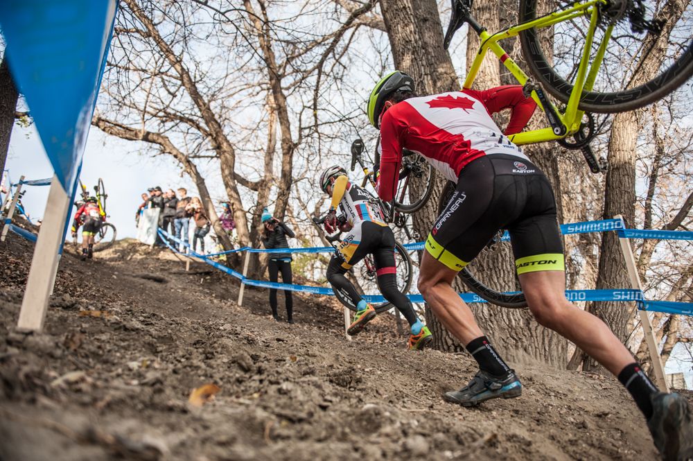 New cyclocross champion Raphael Gagne on the runup