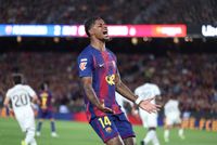 Barcelona's Marcus Rashford reacts during the Spanish league football against Real Madrid CF at Camp Nou Stadium in Barcelona on May 10, 2026.