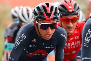 Colombian rider Egan Bernal races during the eighth stage of the Giro dItalia 2021 cycling race 170 km between Foggia and Guardia Sanframondi on May 15 2021 Photo by Luca Bettini AFP Photo by LUCA BETTINIAFP via Getty Images