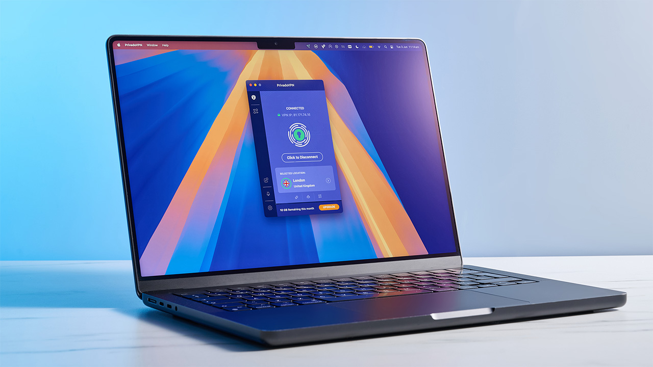 PrivadoVPN Free Mac app connected to a VPN server