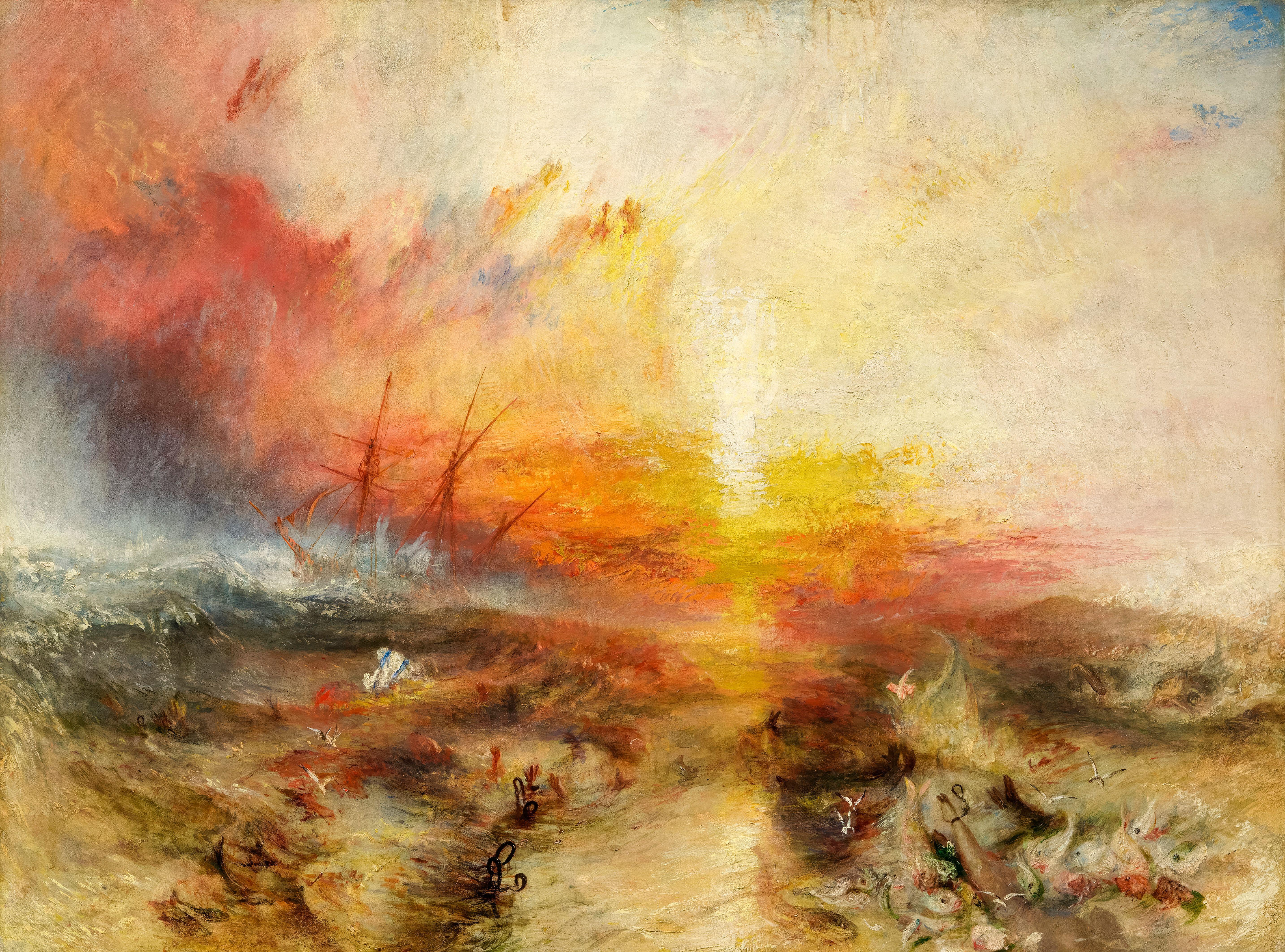 JMW Turner, The Slave Ship, painting in oil on canvas, 1840