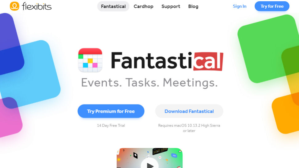 Website screenshot of Fantastical