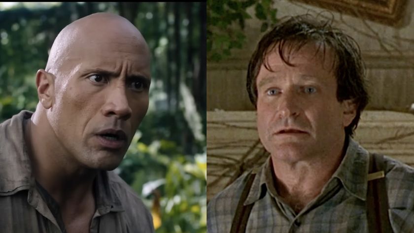 Dwayne &quot;The Rock&quot; Johnson stars in Jumanji: Welcome to the Jungle; Robin Williams stars in Jumanji (1995). 