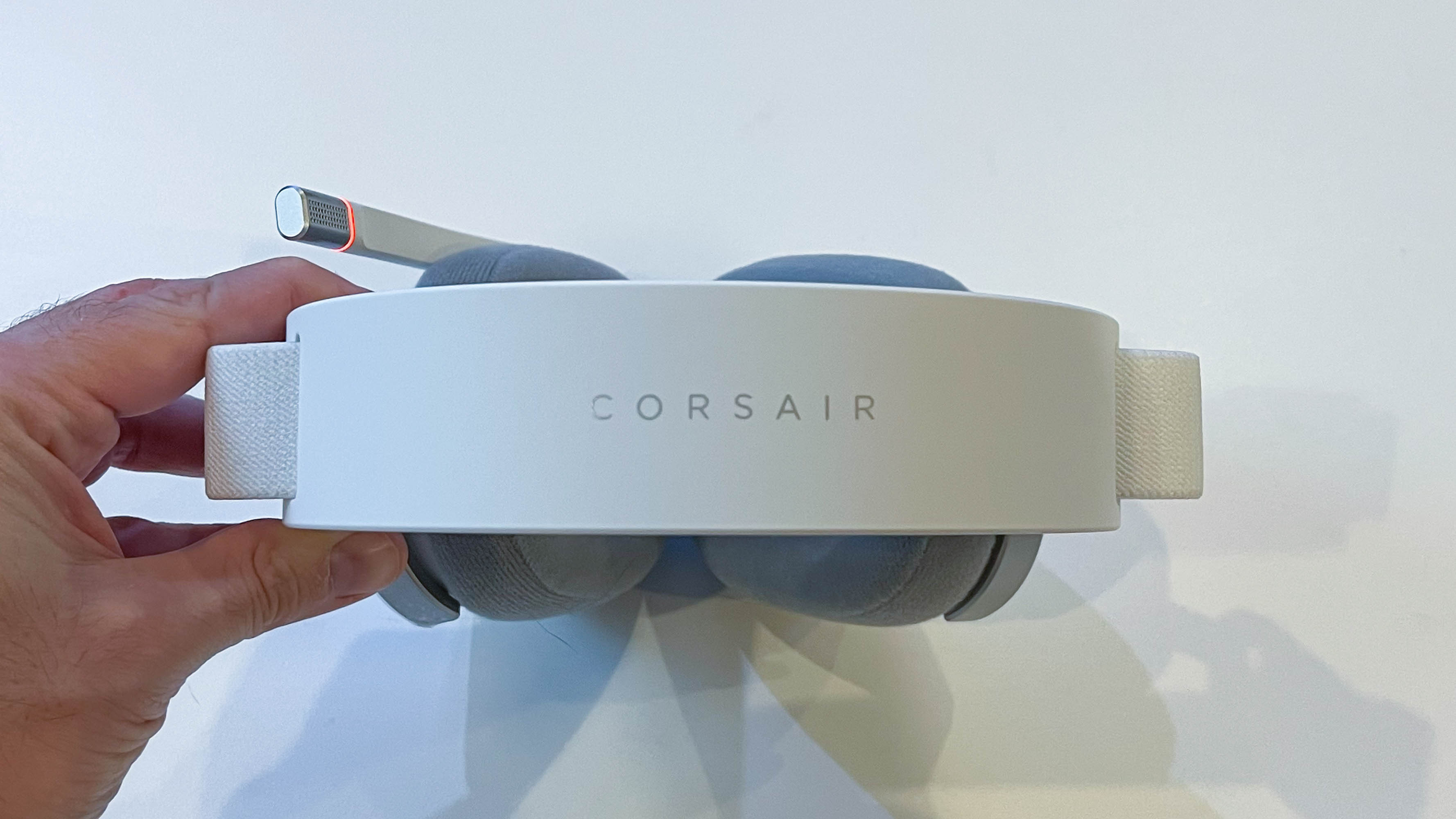Corsair HS80 Max Wireless on a coffee table