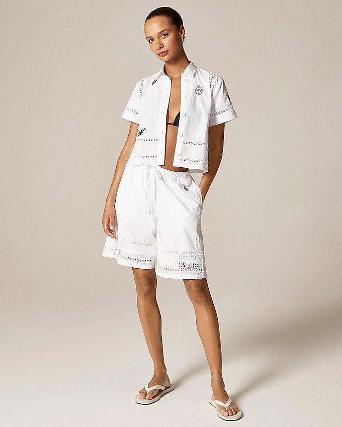 Masseria San Domenico X J.crew Soleil Eyelet-Trim Short