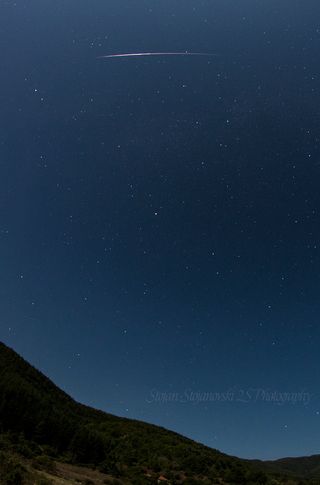Night sky photographer Stojan Stojanovski captured this photo of a Perseid meteor from Ohrid, Macedonia on Aug. 13, 2014.