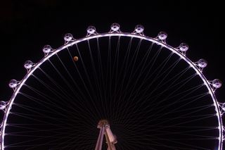 Lunar Eclipse and High Roller Ferris Wheel