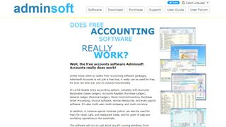 Website screenshot for Adminsoft Accounts