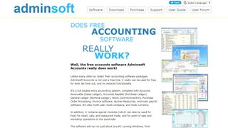 Adminsoft Accounts website screenshot.