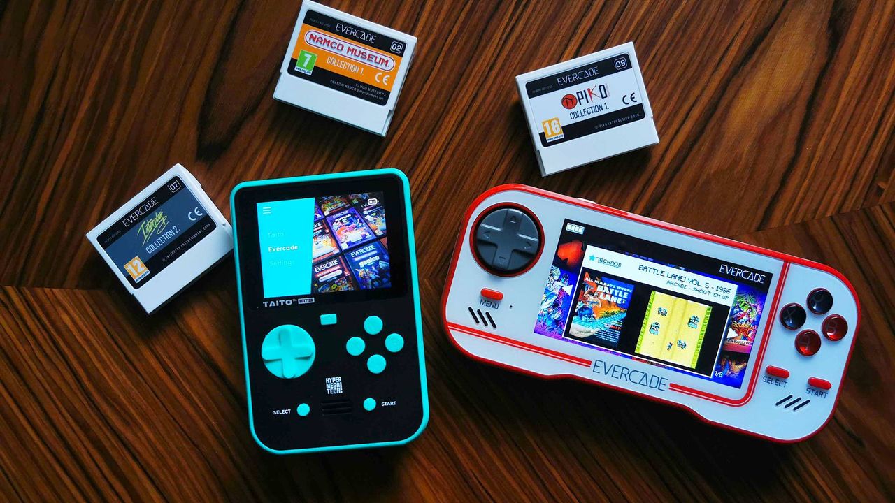 Super Pocket next to original Evercade console