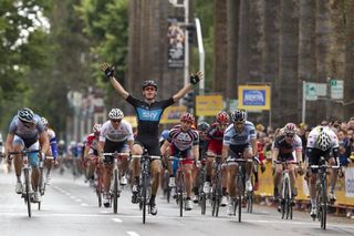 Sky's Ben Swift wins stage 2 of the 2011 Amgen Tour of California in Sacramento.