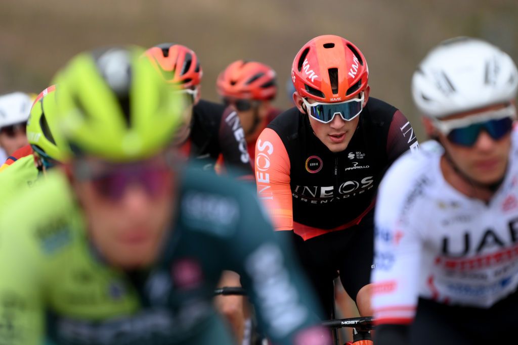 MONT BROUILLY FRANCE MARCH 06 Joshua Tarling of The United Kingdom and Team INEOS Grenadiers competes during the 82nd Paris Nice 2024 Stage 4 a 183km stage from ChalonsurSane to Mont Brouilly 476m UCIWT on March 06 2024 in Mont Brouilly France Photo by Alex BroadwayGetty Images