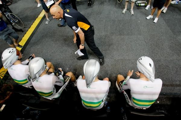 The Australians prior to their heat