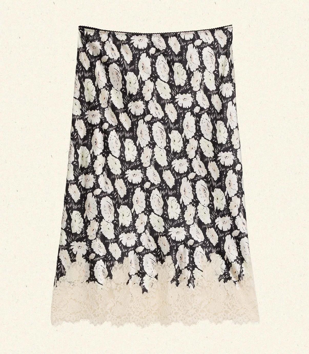 Elowette Skirt -- Noir Fleurs D'anemone