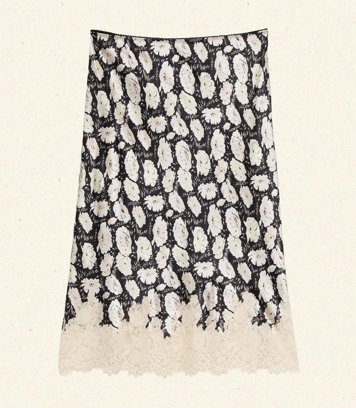 Elowette Skirt -- Noir Fleurs D'anemone