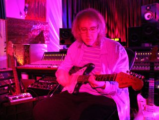 Kevin Shields with his new Fender Shields Blender pedal