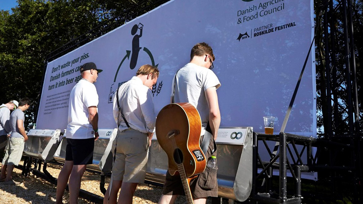 Festival goers answer the call of nature