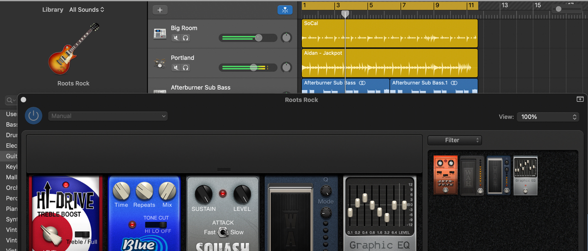 Screenshot of free audio editor Apple GarageBand