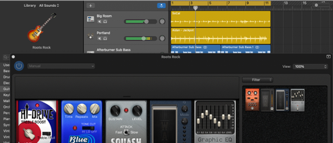 Screenshot of free audio editor Apple GarageBand