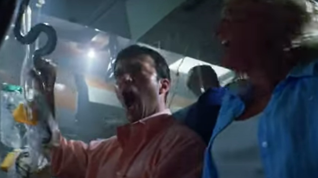 Pandemonium as snakes fall from above in Snakes on a Plane