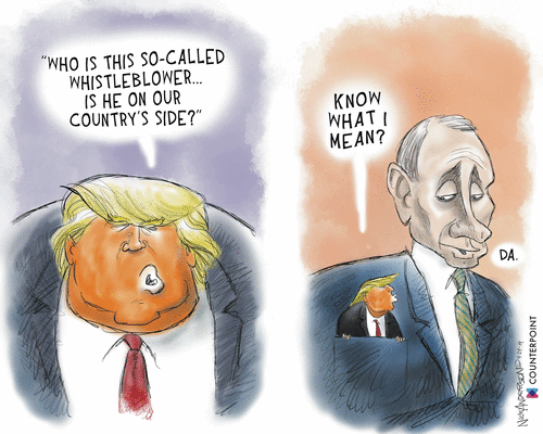 Political Cartoon U.S. Trump Putin Ukraine Whistleblower