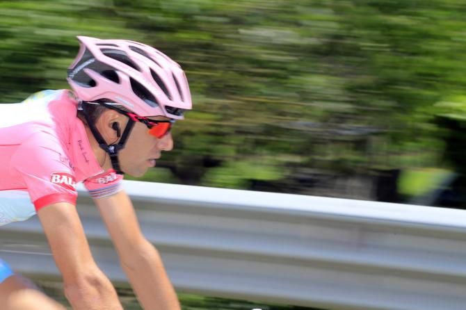 Vincenzo Nibali (Astana) in the maglia rosa