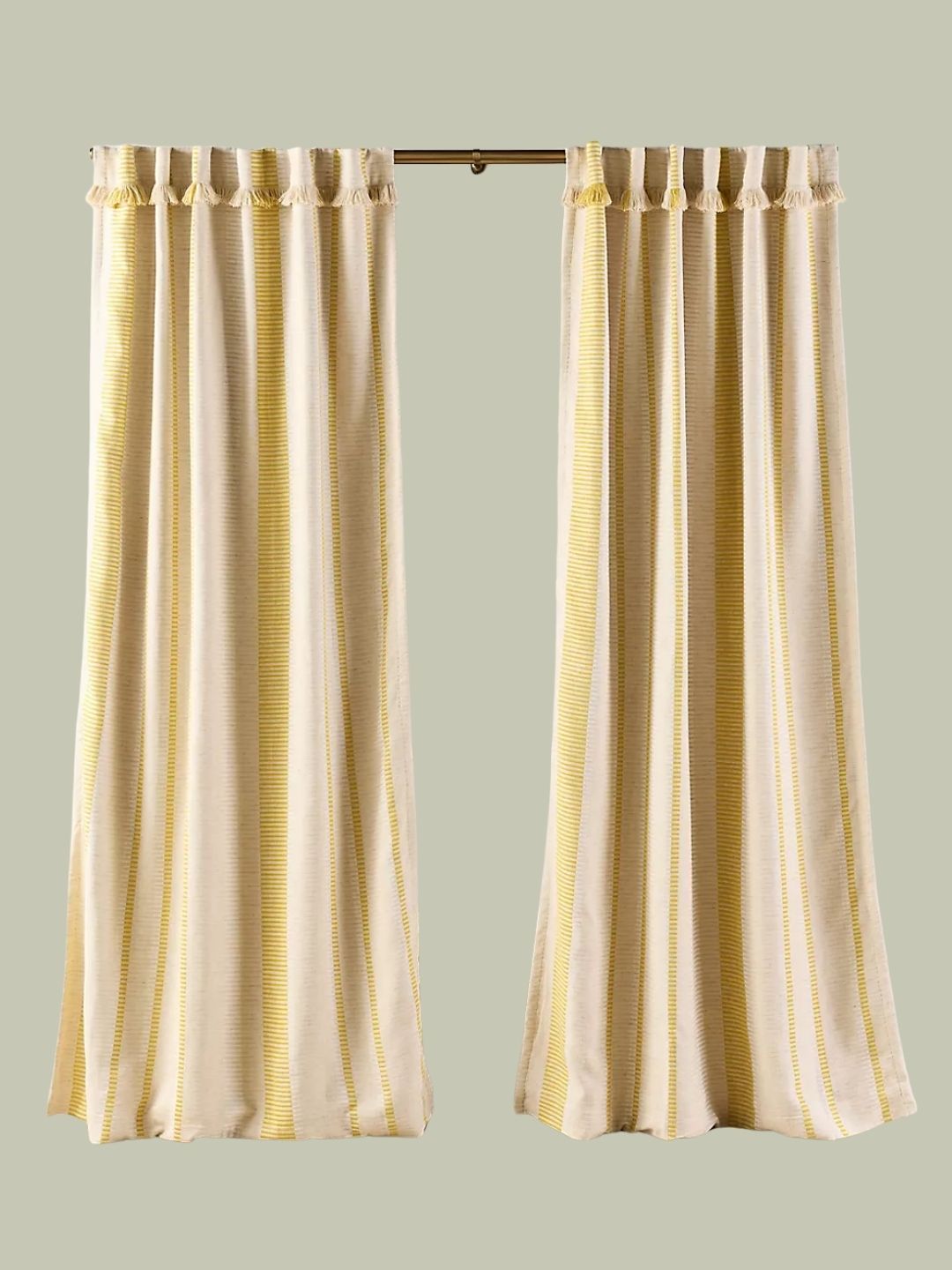Anthropologie, Pieced Stripe Cotton Blend Woven Blackout Curtain