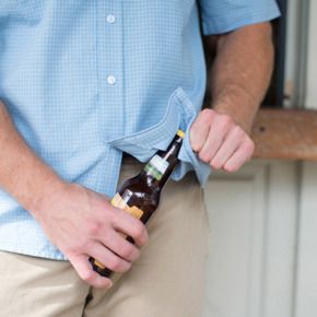 A shirt that helps you open beer bottles