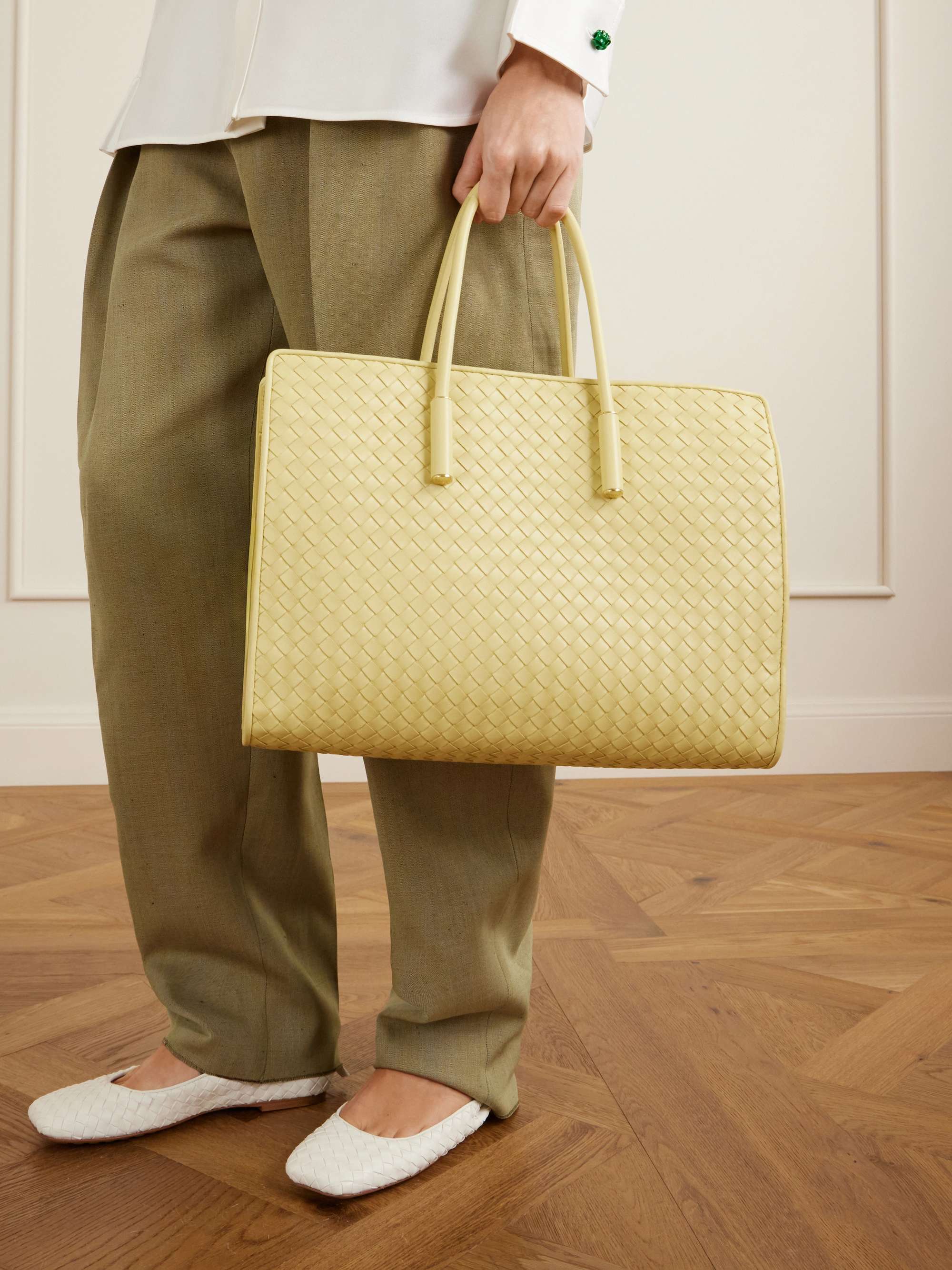 Barbara Intrecciato Leather Tote