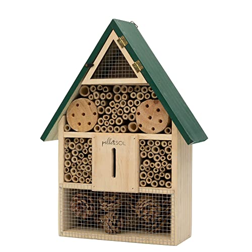 Pelle &amp;amp; Sol Eco-Friendly Bee House | Bug Hotel for Bees, Butterfly, Insect | Kid Friendly Weather Resistant Hanging Bee Hotel Bamboo Nesting Habitat | Bug House Garden Decor &amp;amp; Nature Gifts for Kids