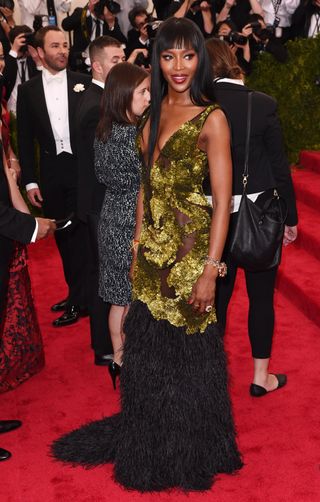 Naomi Campbell In Burberry Prorsum At The Met Gala 2015