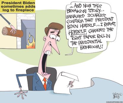 Political Cartoon U.S. biden mainstream media