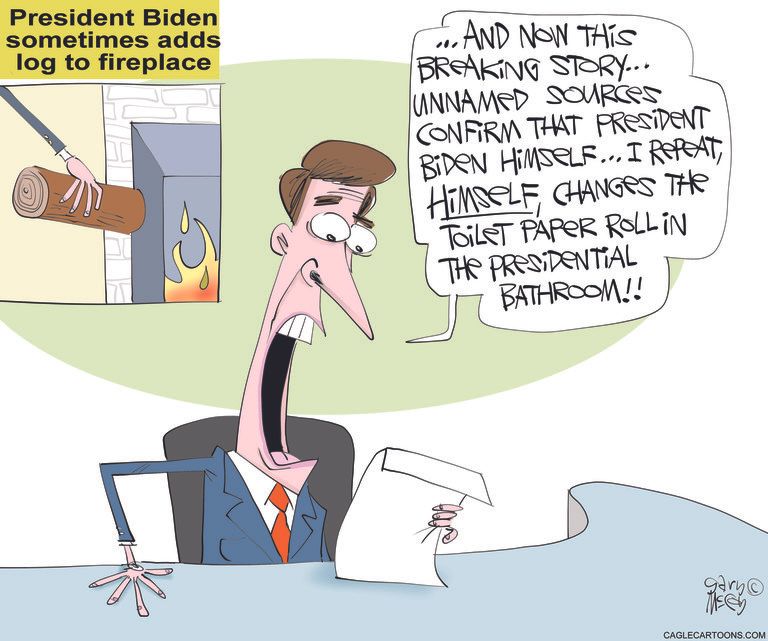 Political Cartoon U.S. biden mainstream media