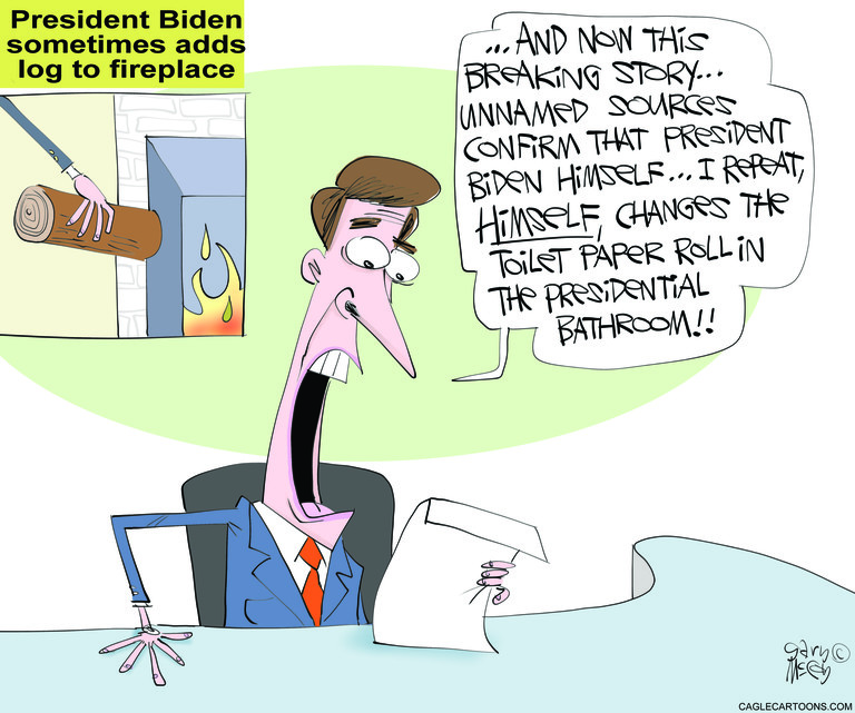 Political Cartoon U.S. biden mainstream media