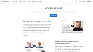 Google Cloud's homepage