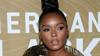 Close up of Janelle Monae on the black carpet