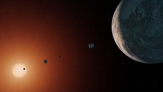Seven Earthlike planets make up the TRAPPIST-1 solar system.