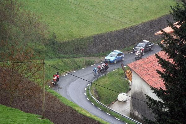 Despite the difficult conditions the break away stayed away for much of the race.