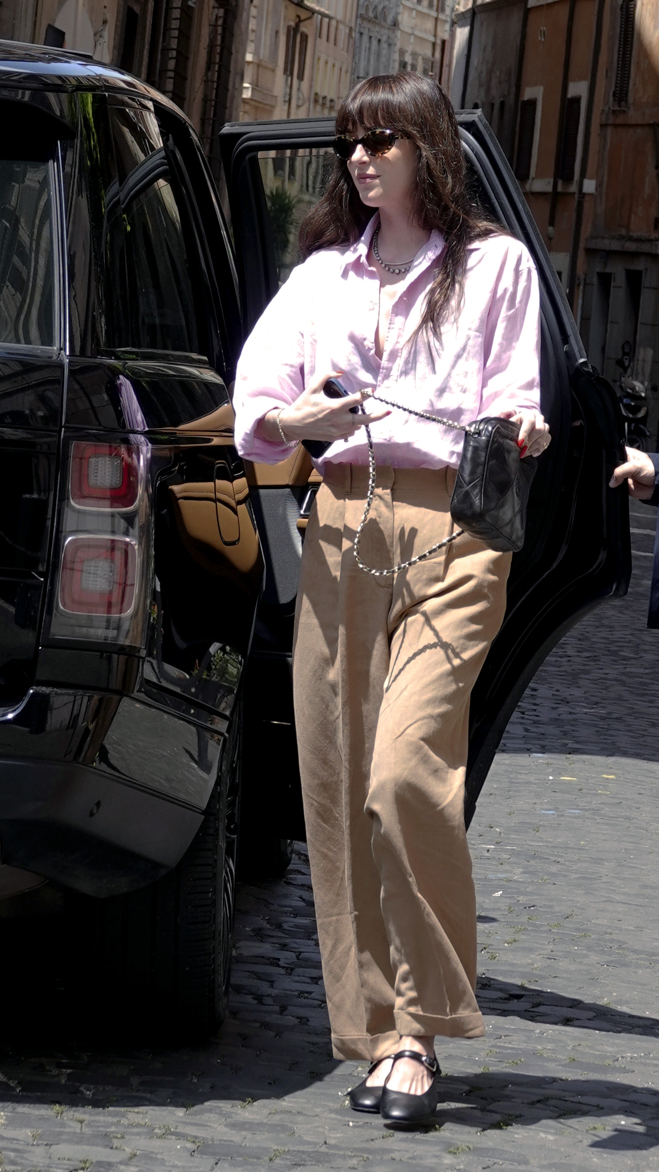 Dakota Johnson is seen on May 23, 2023 in Rome, Italy.
