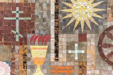 A section of Alexander Girard’s mural at the First Unitarian Church in Albuquerque