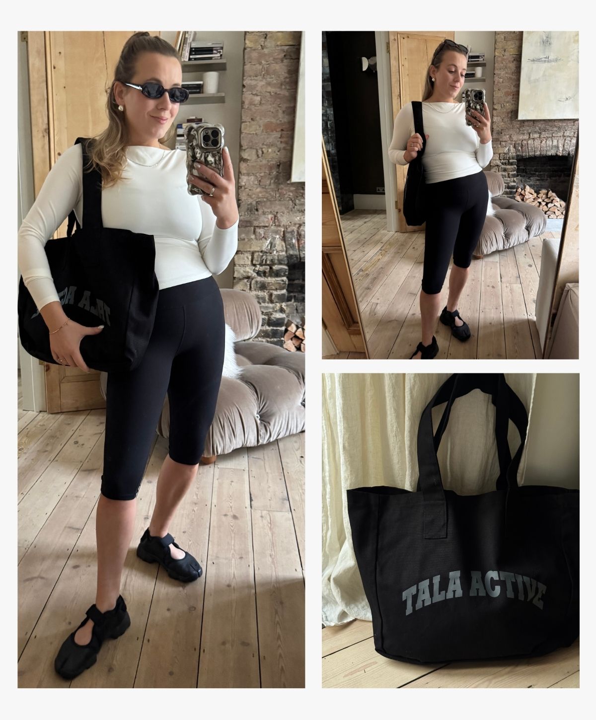 Editor Rebecca Rhys-Evans trying on Tala Dayflex collection for Great Activewear Try On 2026