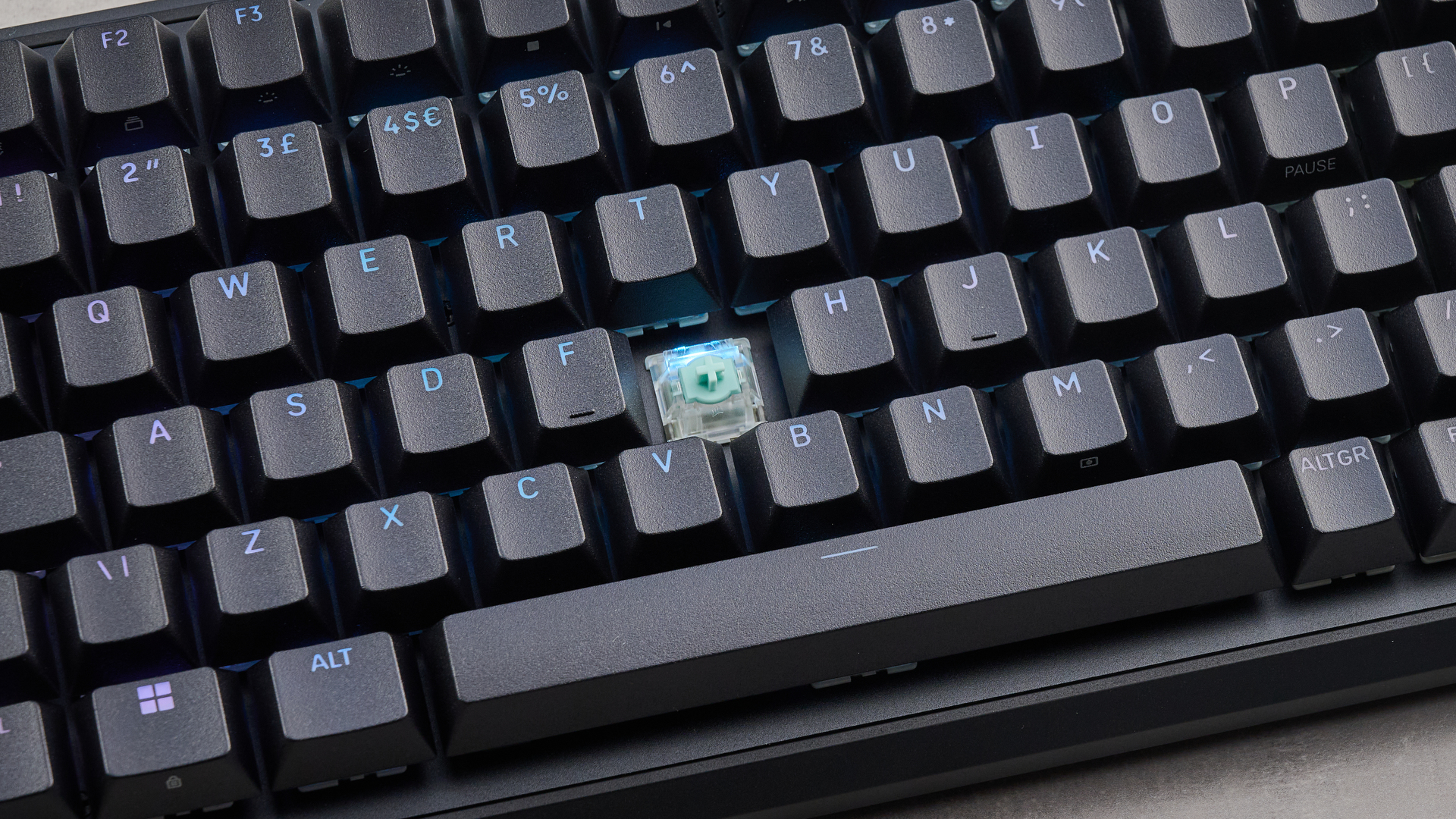 The Corsair Vanguard Pro 96 in black, on a stone surface