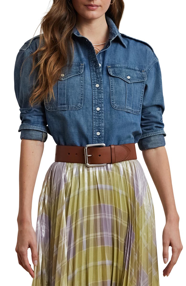 Relaxed Fit Denim Button-Up Shirt