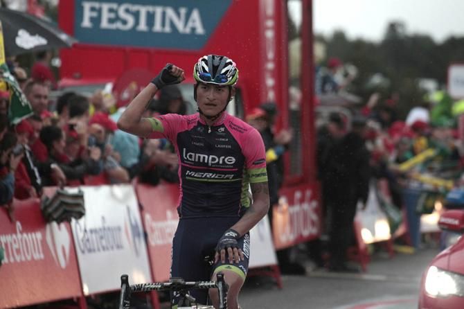 Winner Anacona (Lampre-Merida) takes the stage 9 win