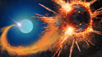 An illustration shows a planet being ripped apart by a "dead star" white dwarf