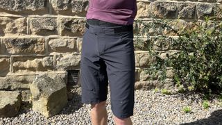 A model wears a pair of Leatt Trail 3.0 V22 shorts