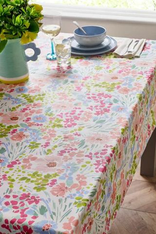 Pink Lisse Floral Wipe Clean Table Cloth