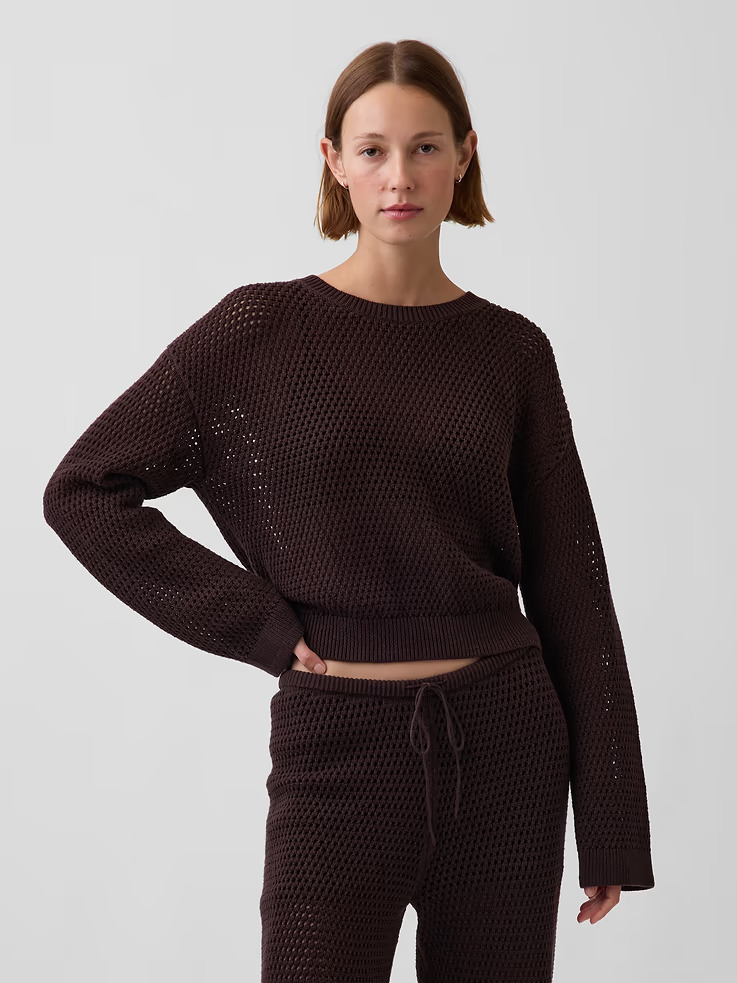 Gap, 100% Cotton Crochet Relaxed Sweater