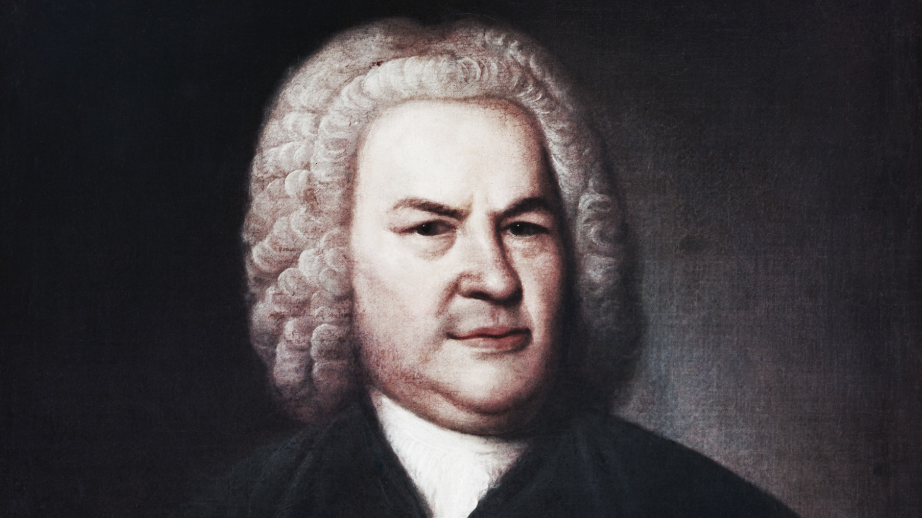 1746-Painting by E. G. Hausmann of German composer Johann Sebastian Bach, (1685-1750). Bach is depicted from the waist up, holding a sheet of music. The painting was made during Bach's lifetime.