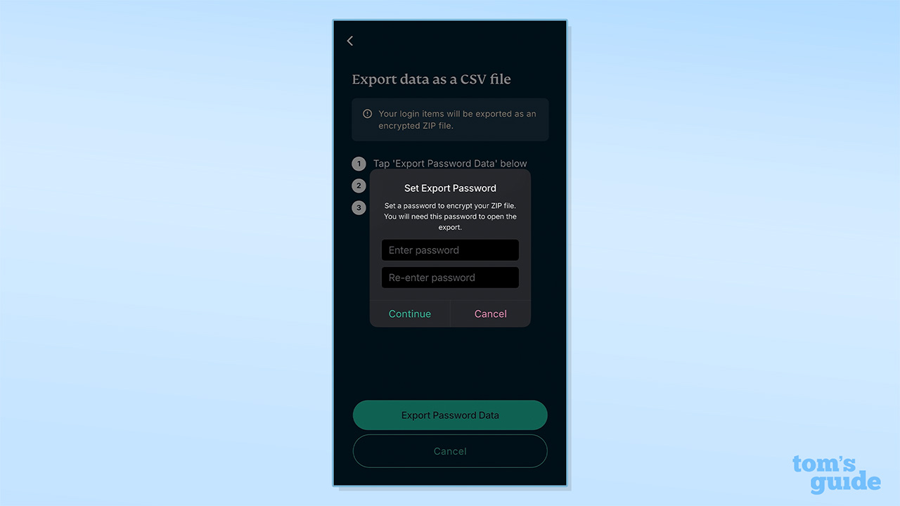 اسکرین شات تنظیمات رمز موبایل ExpressKeys